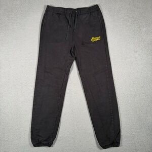 Drew House Pants Mens Medium Black Sweatpants Heavyweight Elastic Waist Logo